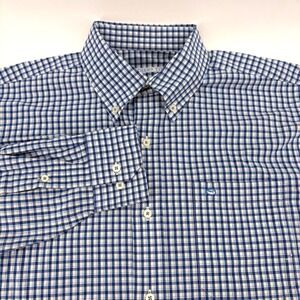 Southern Tide Mens Gingham Check Button Down Shirt Long Sleeve Size M Blue White